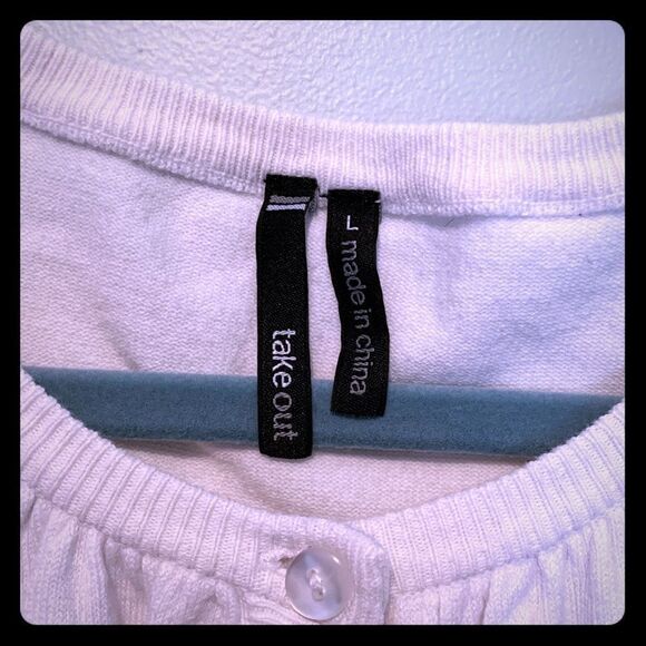 Women’s White takeout Cardigan  - Picture 4 of 5